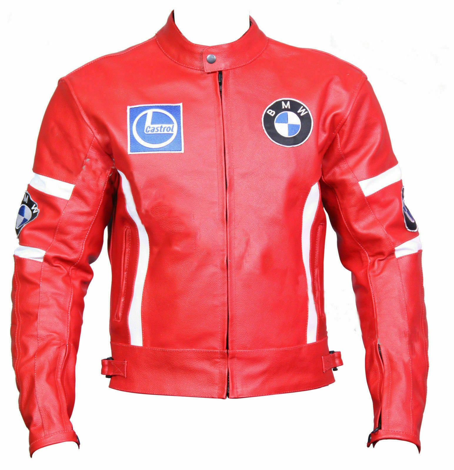 Image of Bmw Motorbike/Motorcycle Cowhide Leather Jacket With Ce Approved Protections Inside