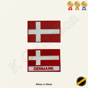 Denmark National Flag Embroidered Iron on Sew On Patch Badge