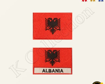 ALBANIA National Flag Embroidered Iron on Sew On Patch Badge