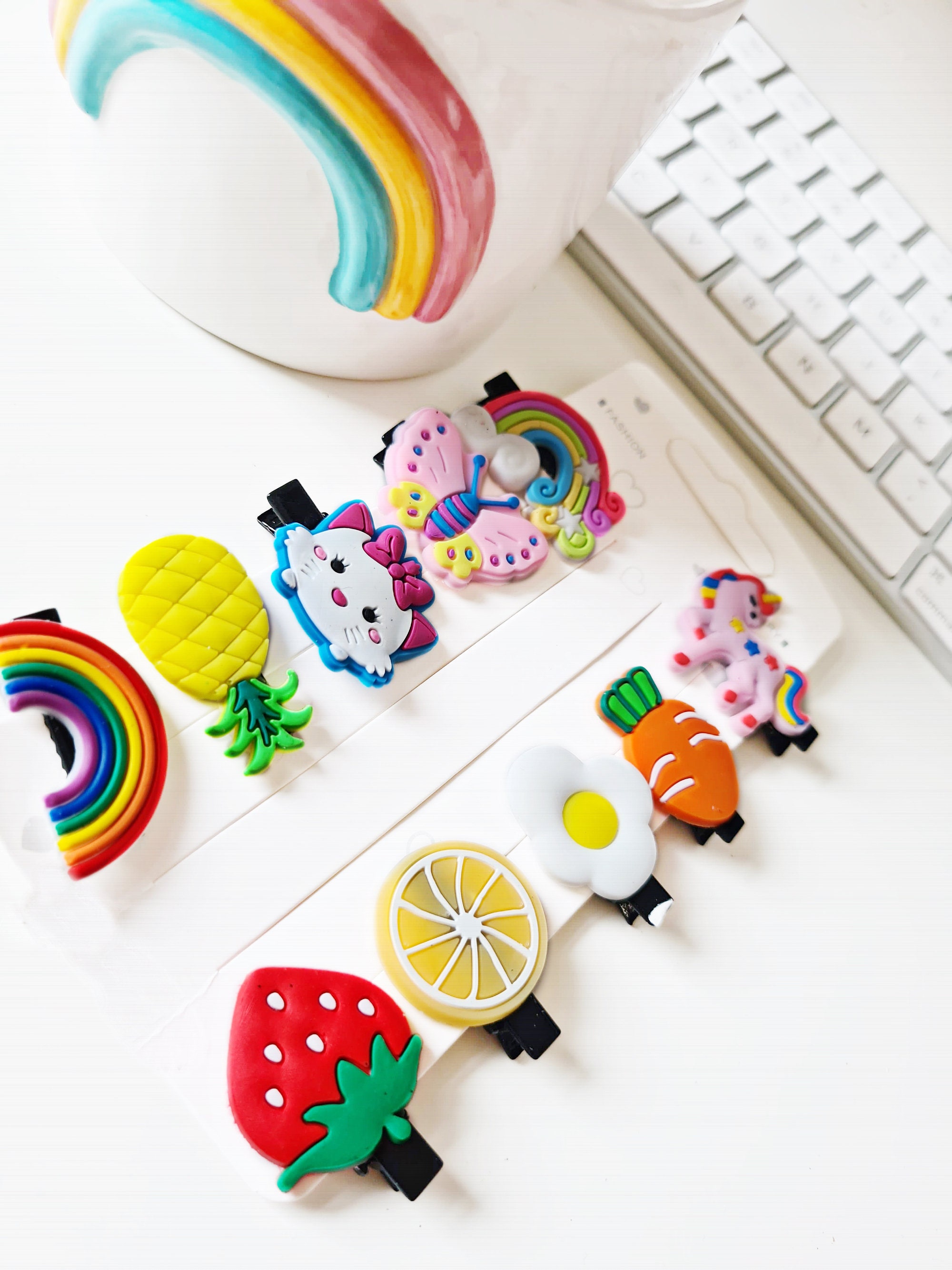 Fruits hair clips_10X Fruits hair clips set_Rainbow hair Etsy