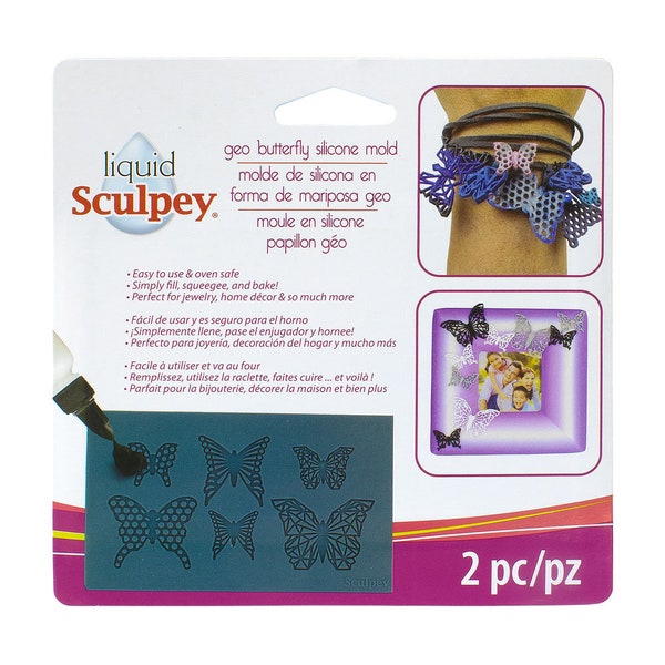 Moule en silicone pour four Sculpey - Geo Butterfly