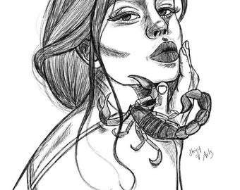 Tekening Van De Schorpioen Etsy