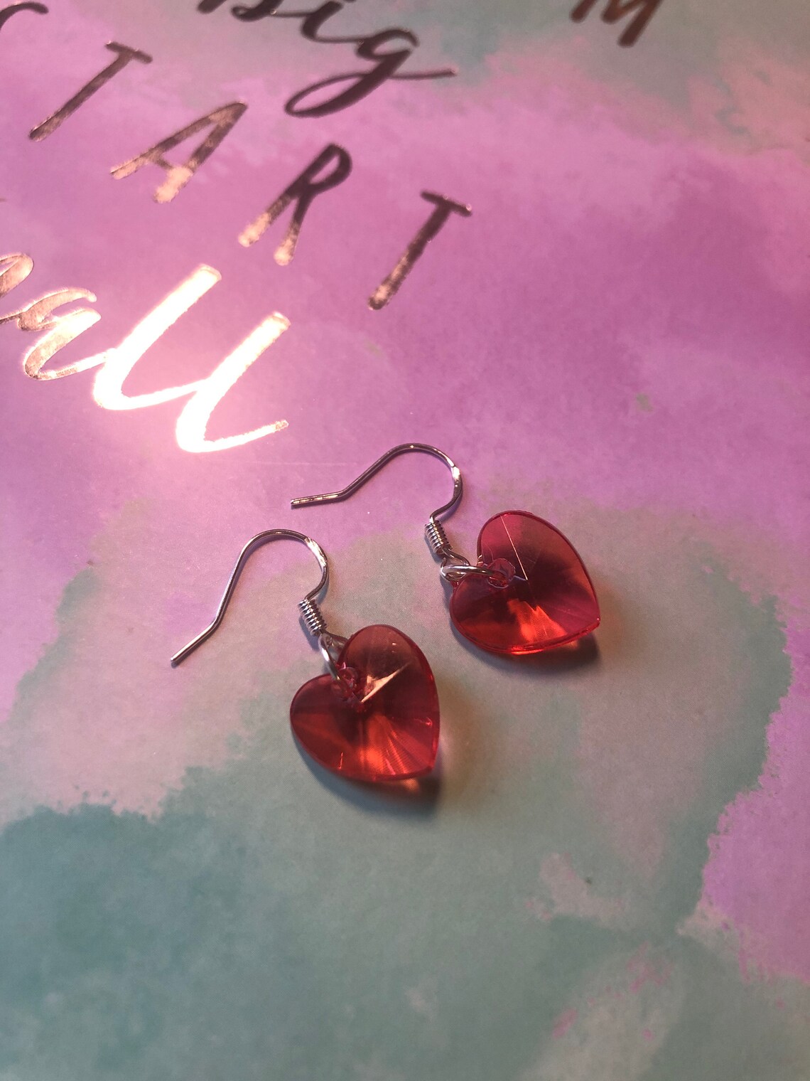 Acrylic Heart Shaped Earrings Love Heart Earrings Etsy