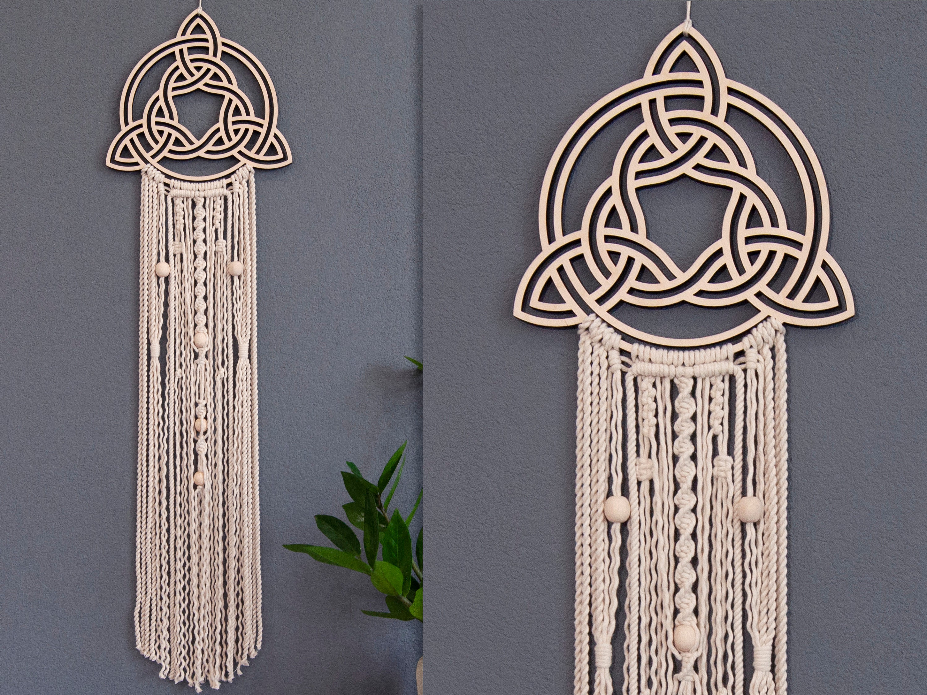 Celtic Wall Art Trinity Knot Woven Wall Hanging Wood Love Etsy