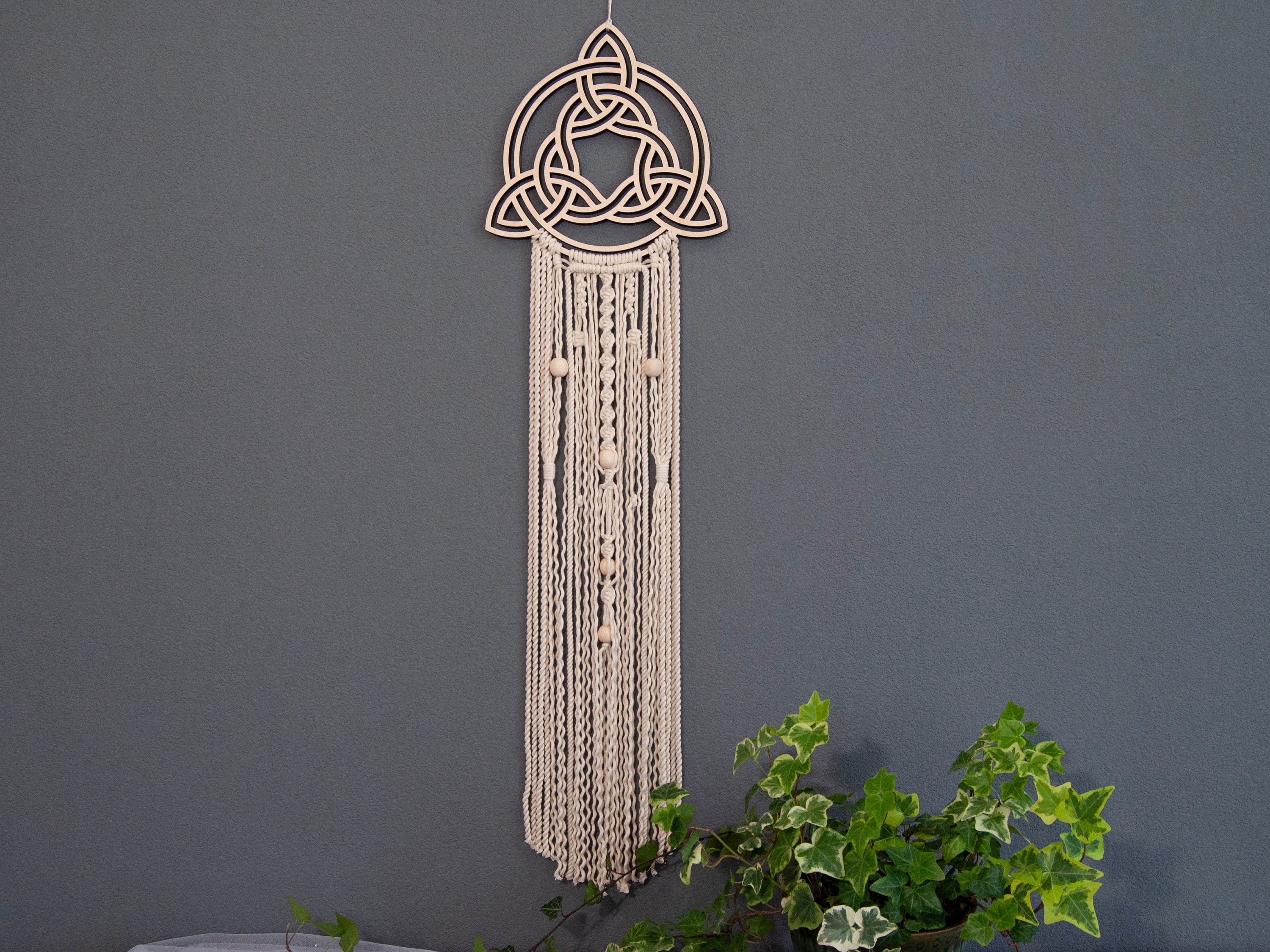 Celtic Wall Art Trinity Knot Woven Wall Hanging Wood Love Etsy