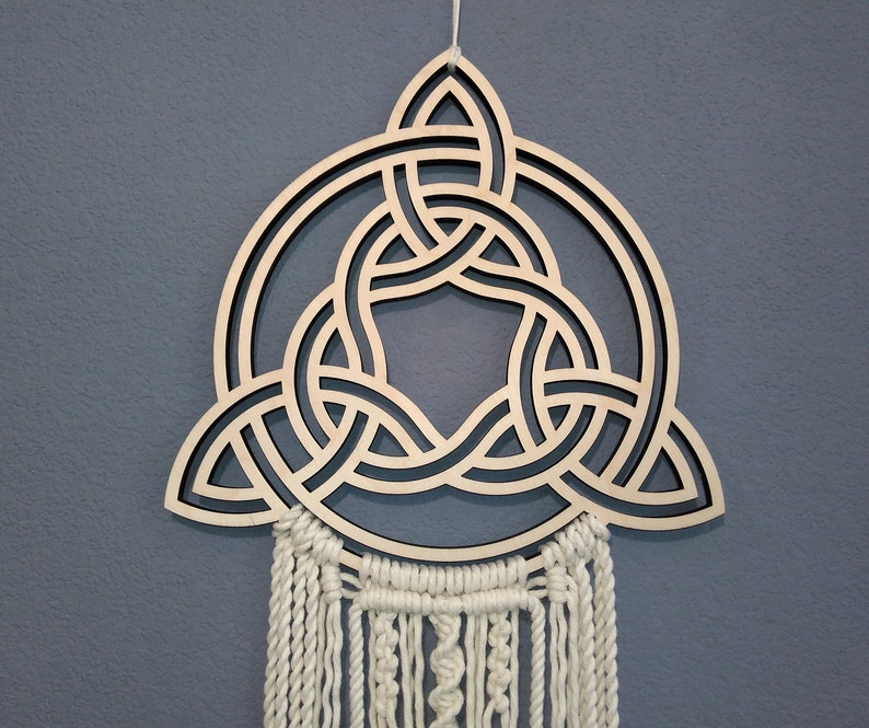 Celtic Wall Art Trinity Knot Woven Wall Hanging Wood Love Etsy