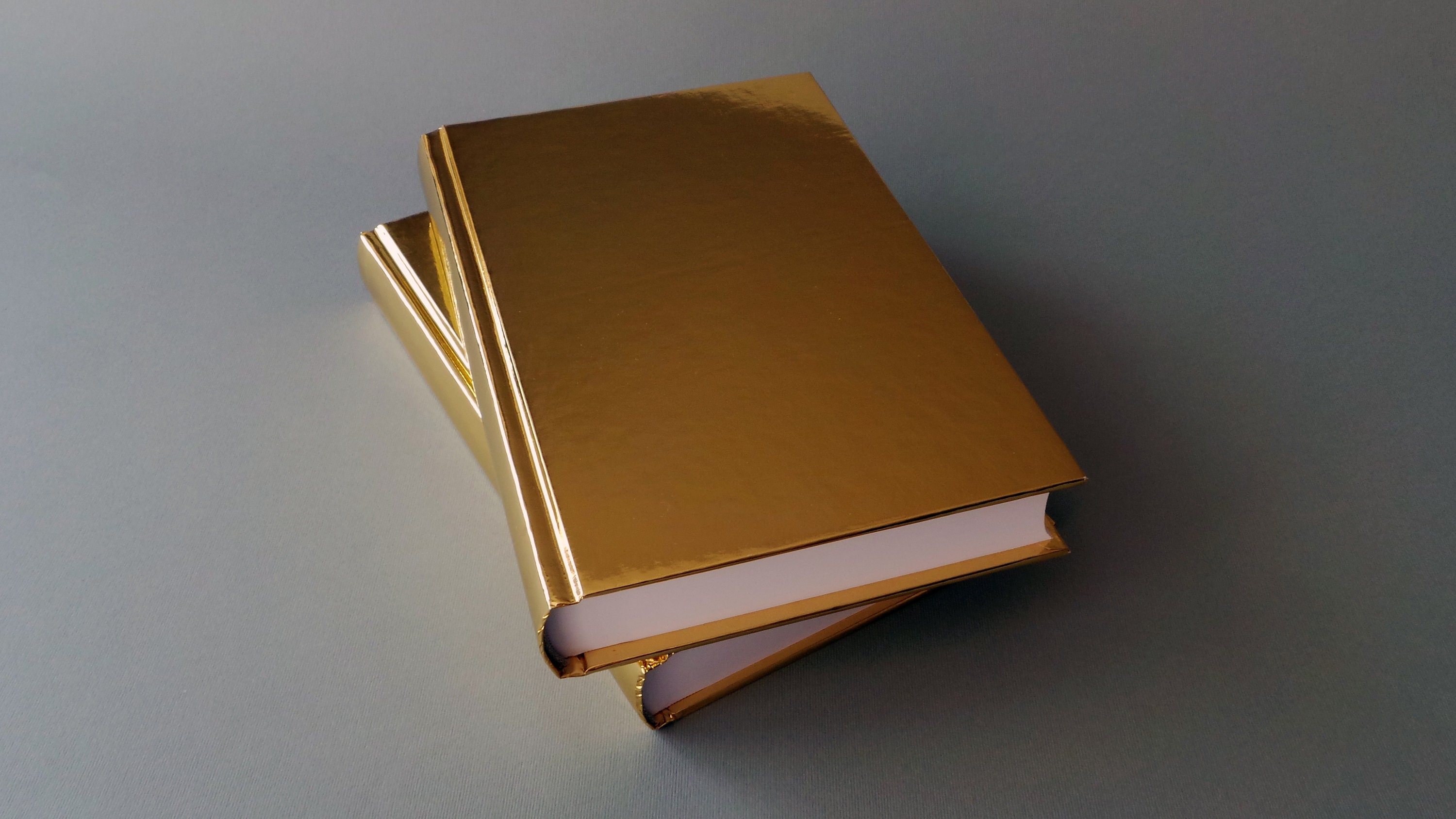 Set of Two Blank Gold Hardcover Luxury Books Coffee Table Etsy