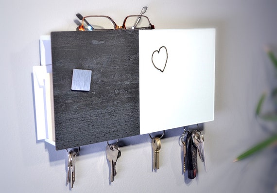 Wall Organizer Magnetic White Board Key Holders Mail Organizer