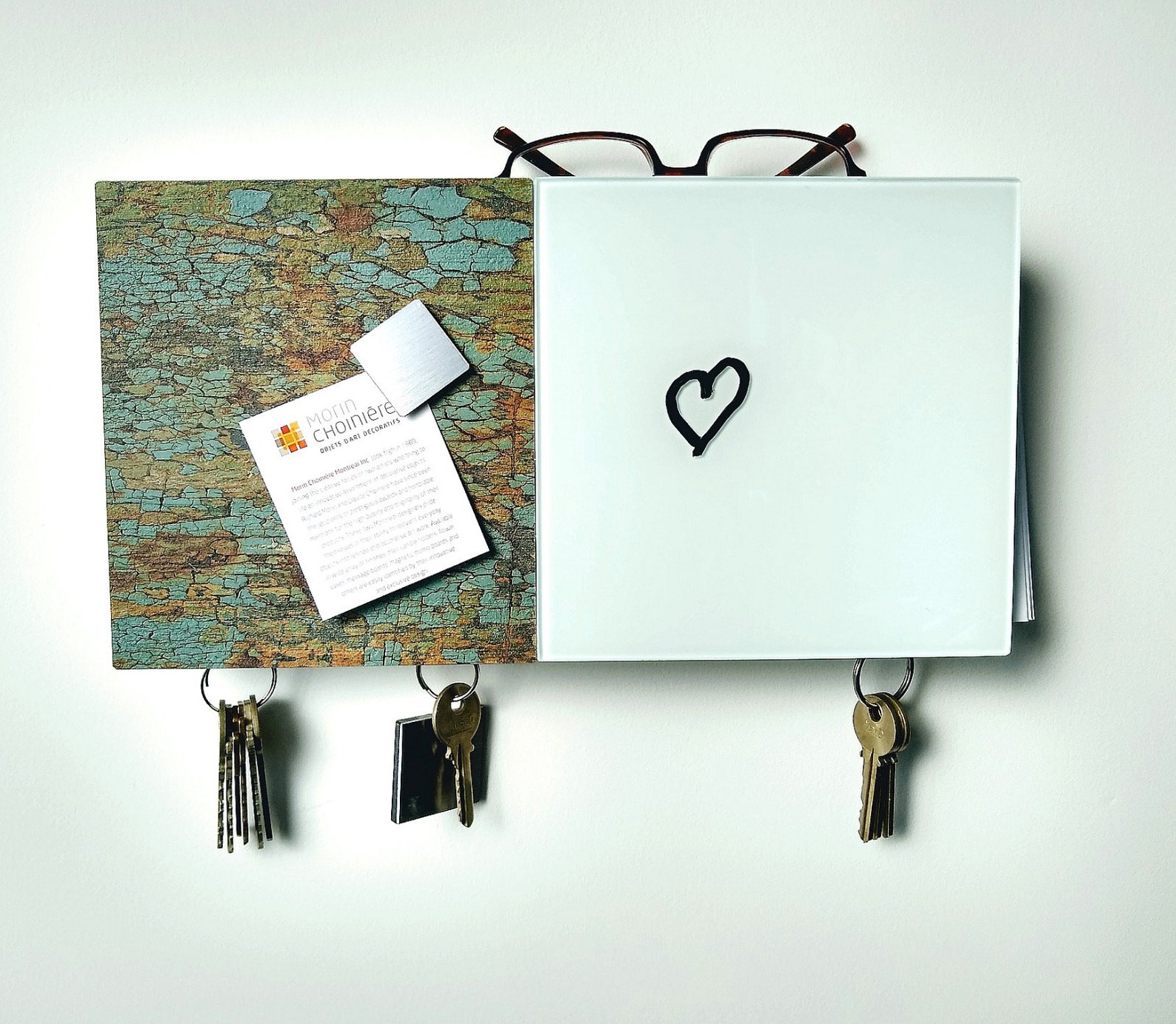 Wall Memo Board Wall Organizer Key Hanger Mail Etsy