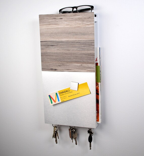 Large Memo Board Key Holder Mail or Magazines Rack Etsy