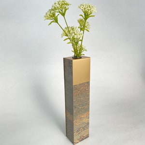 Standing Single Flower Vase Oxidised Grey-Brown