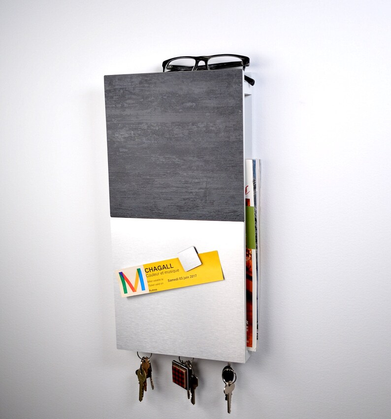 Large Memo Board Key Holder Mail or Magazines Rack Etsy