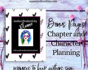 BONUS Pages! Character and Chapter Planning Printables, Perfect Author Printables, Project Planner,  Bullet Journal, Social Media Planner