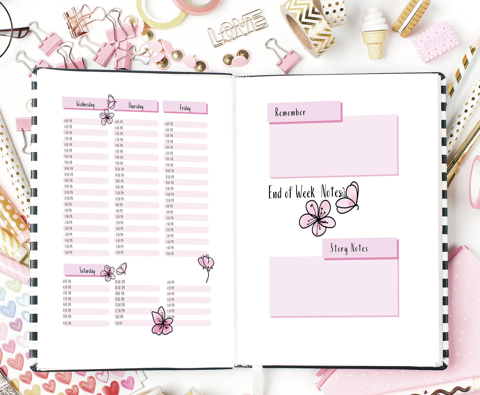 Weekly Writing Planner Word Count Tracker Printable Kit Etsy 