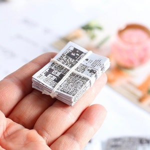 Miniature newspapers tied in a bundle, 1/6 and 1/12 scale doll house Miniature, Toy Figure Props, Barbie dioramas