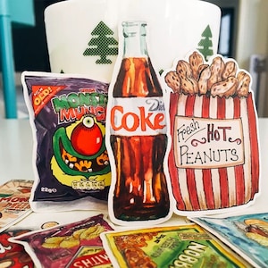 20pcs/pack Snack themed Coke beer Decorative Stickers, Die Cut Stickers, waterproofing
