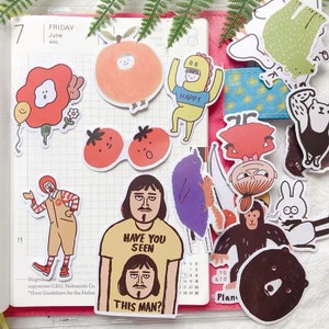 Cute funny cartoon characters themed Decorative Stickers, Die Cut Stickers, waterproofing 19pcs/pack
