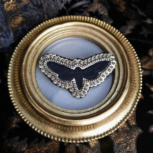 Le Fabularium Hand-embroidered sequin butterfly brooch