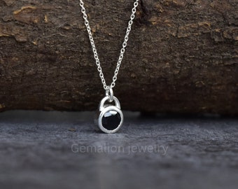 Black Onyx  necklace* Sterling silver necklace* black stone dainty necklace for beginning* Onyx jewelry * Bridesmaid gift* Gift for her