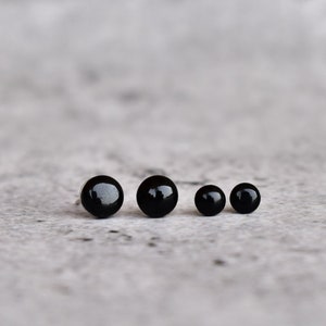 Genuine Black onyx studs* Black diamond earrings* Sterling silver studs* Handmade studs* Everyday wear jewelry* Gift for her* Gift for mom