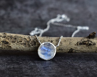 Genuine Raw moonstone necklace* Raw gemstone necklace* Healing crystal necklace* Sterling silver necklace* Handmade necklace for beginning