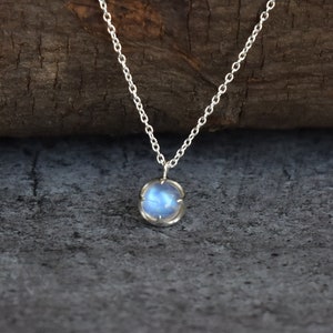 Natural Moonstone necklace, Dainty moonstone handmade jewelry , June Birthstone celestial necklace for women, Bridesmaid necklace, image 1