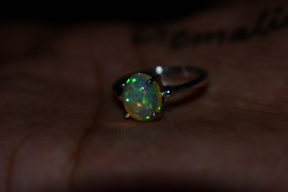 Ethiopian welo opal ring multi fire opal gemstone ring | Etsy
