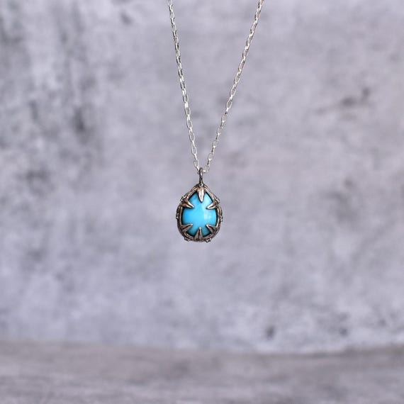 Natural Turquoise necklace* Turquoise handmade oxidized necklace* nature inspired Fashion gemstone jewelry for women * Unique gifts