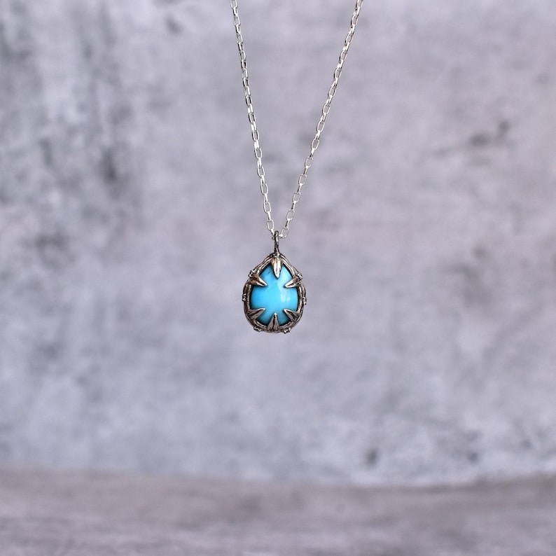 Natural Turquoise necklace* Turquoise handmade oxidized necklace* nature inspired Fashion gemstone jewelry for women * Unique gifts image 1