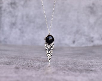 Genuine black onyx shield necklace* handmade necklace for women* Black Gemstone necklace* Onyx Oxidized necklace* Unique Bridesmaid gifts