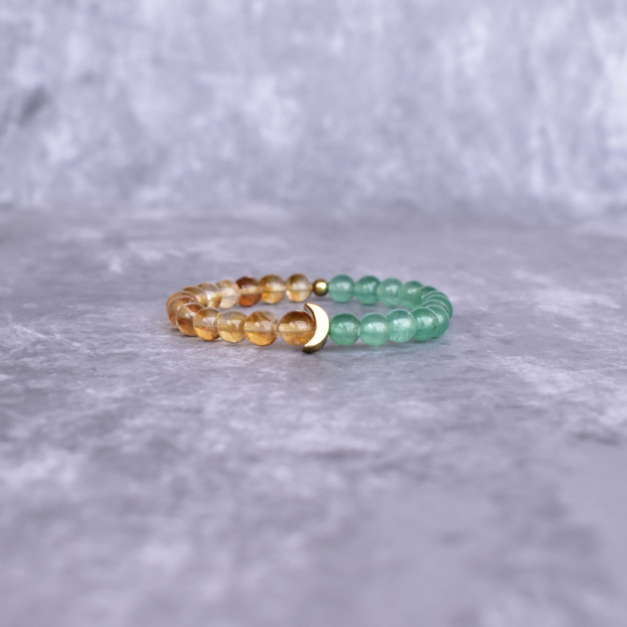 Natural Green Aventurine & Citrine beaded bracelet* fortune Bracelet For Women* career Beaded crystal Stretchable Bracelet* Unique Gifts