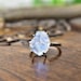 Raw moonstone RHODIUM PLATED ring , Raw Crystal Ring, Rainbow Moonstone 925 silver Raw Gemstone Ring, crystal Ring , bridesmaid gift