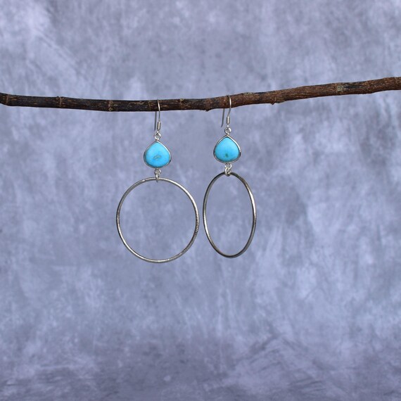 Orecchini Boho turchesi, gioielli leggeri in argento ossidato per donna, orecchini blu e verdi per tutti i giorni, idea regalo unica - Italia
