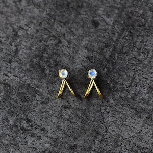 Rainbow Moonstone studs, Moonstone Jewelry, Moonstone stylish Earrings, Gold Filled, Sterling Silver, Rose Gold Filled, Gifts For Her