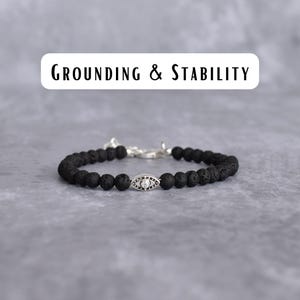Braccialetti contro il malocchio in lava naturale* Piccolo braccialetto diffusore di lava con perline* Catena in argento con pietre preziose curative* Braccialetti contro il malocchio