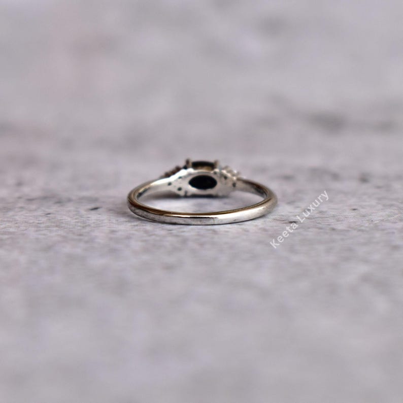 Genuine Black onyx Minimalist ring* Black diamond dainty ring* Sterling silver ring* Handmade solitaire ring* Bridesmaid gift* Gift for her image 5