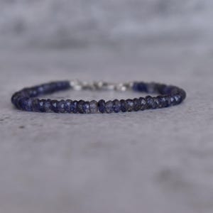 Natural Iolite Bracelets* Iolite faceted Bead Bracelets* Minimalist Layering Bracelets* Sterling silver handmade bracelets* Unique gifts