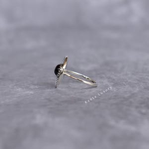 Genuine Black onyx ring* Onyx evil eye ring for women* Protection ring* Silver oxidized Onyx ring* Healing gemstone ring* Unique ring Gifts image 4