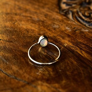 Genuine Opal Ring, Opal Stacking Ring, gold filled opal, Dainty Silver Opal Ring, Delicate Opal Ring, Bridesmaid Gift , Color play opal ring imagem 4