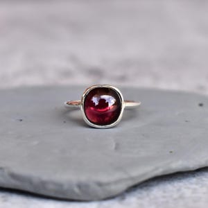 Genuine Red garnet ring* Garnet handmade  Ring* cushion Garnet ring* Healing gemstone ring* Sterling silver ring* Bridesmaid gift