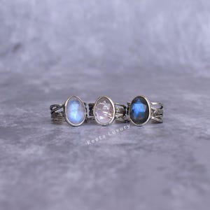 Natural Rose Quartz Ring* Silver Oxidized Handmade pink Quartz Ring* Rose Cut Gemstone Ring For Women* Healing Gemstone Ring* Unique Gifts image 6