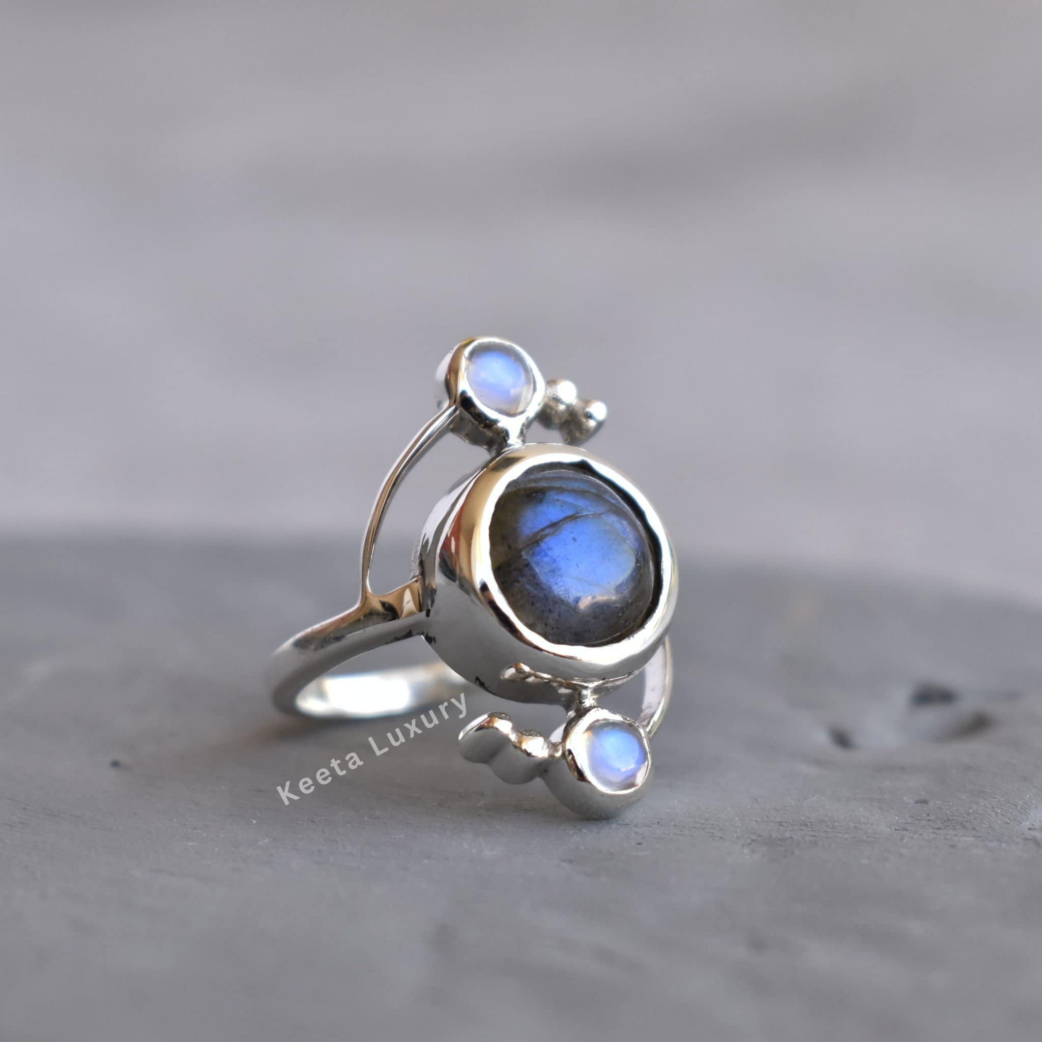 [New Arrivals]シルバー925リング-23号 Labradorite New Arrivals]シルバー925リング