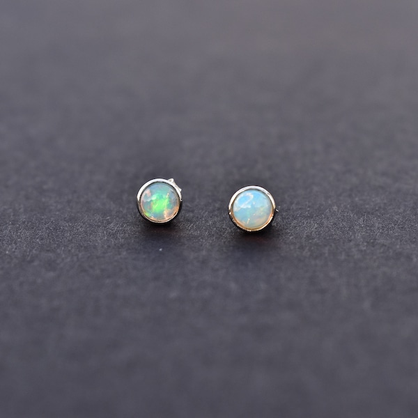 Genuine Opal Earrings, Ethiopian welo Opal Stud Earrings, Opal Stud Earrings, Tiny Opal earrings ,Stud Earrings, best gift for daughter