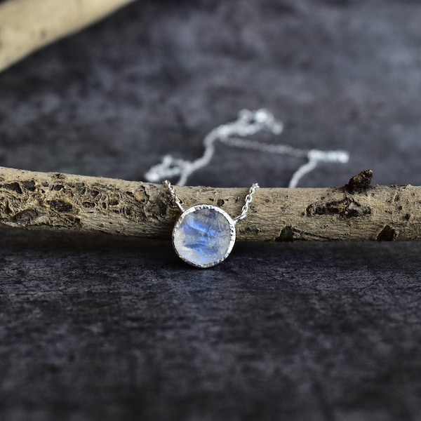 Genuine Raw moonstone necklace* Raw gemstone necklace* Healing crystal necklace* Sterling silver necklace* Handmade necklace for beginning