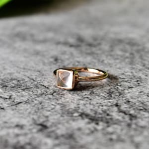 Rose Quartz Sterling Silver Ring, Everyday Silver Ring , Pink Quartz handmade ring, boho minimalist ring,  Bridesmaid gift ring