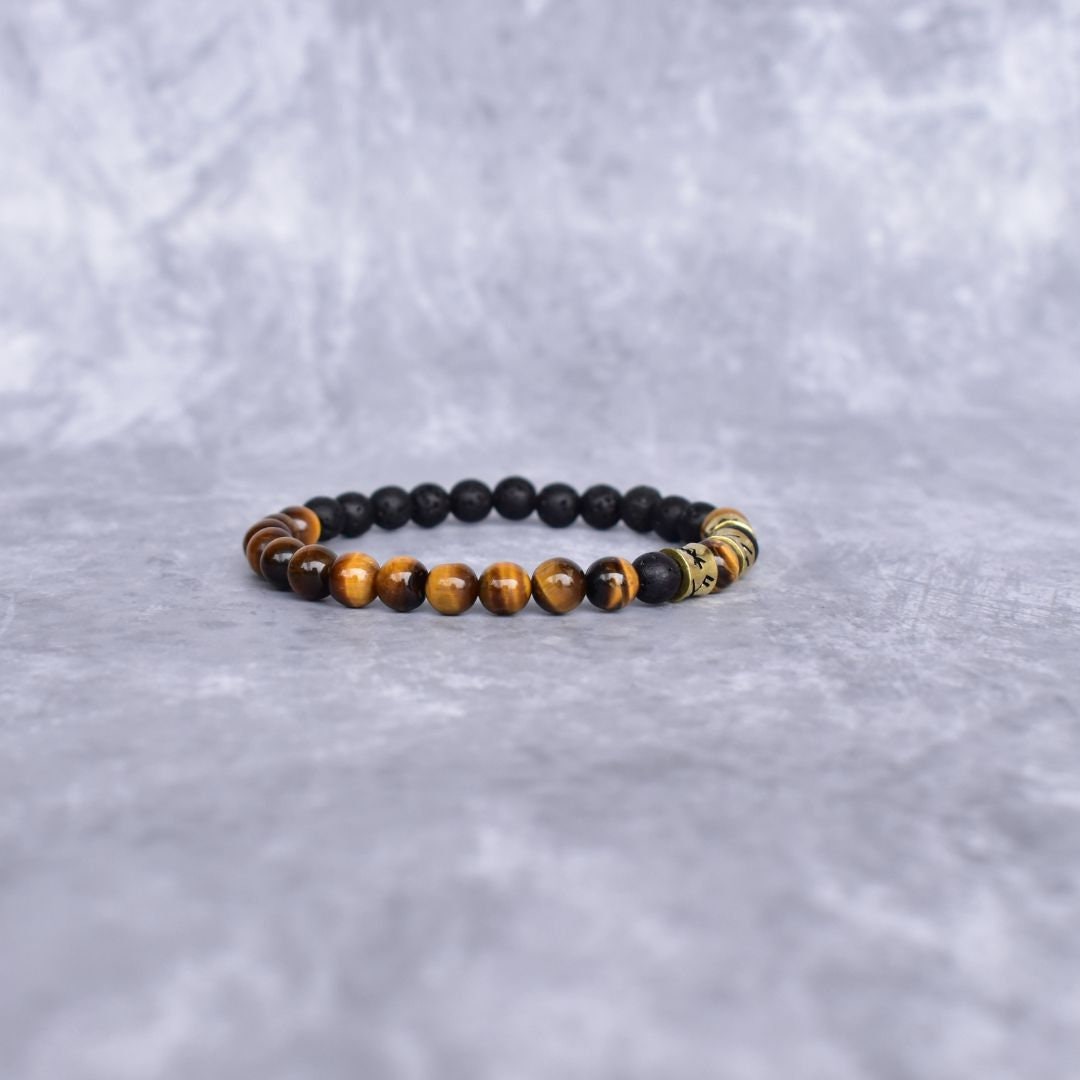 Bracciale Occhio Di Tigre Per Uomo E Donna | Set Da 3 O 5 Bracciali Elasticizzati | Pietre Naturali 8mm - Foto 4