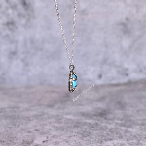 Natural Turquoise necklace* Turquoise handmade oxidized necklace* nature inspired Fashion gemstone jewelry for women * Unique gifts image 5