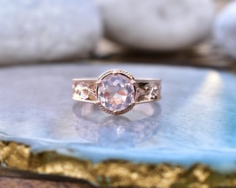 Rose Quartz Ring for women, Rose Quartz Jewelry, Gemstone ring, Alternative  Vintage engagement Ring, Unique Rose Quartz Engagement ring