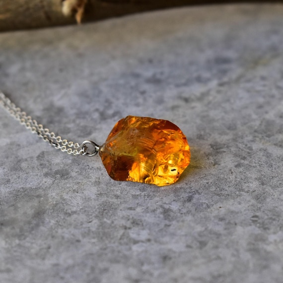 Raw citrine Necklace, Raw crystal Necklace, Gemstone Necklace, Layering Necklace, Citrine Necklace, gift for her, November birthstone