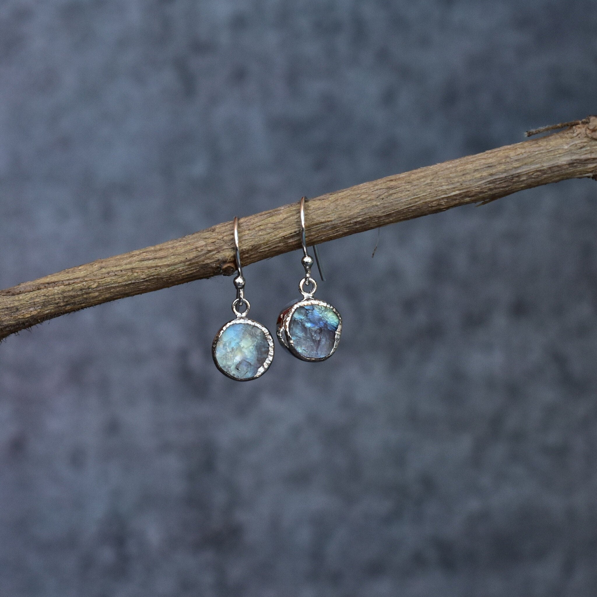 Genuine Raw moonstone Earrings* Raw gemstone earrings for her* Sterling silver earrings* Healing crystal Dangle* Handmade small Earrings